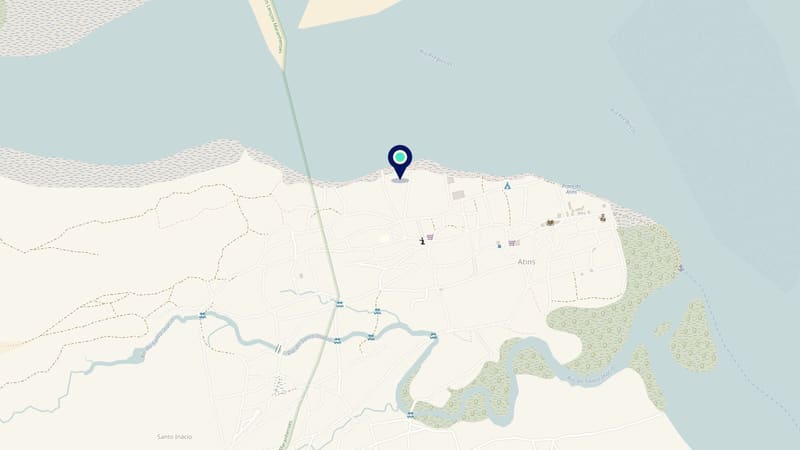 Mapa da praia de Atins com a Nossa Vibe, dentro do Bar.Co